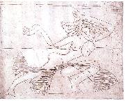 Female dancer - etching